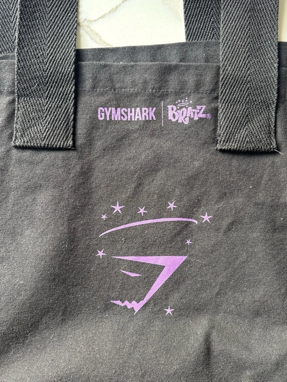 GYMSHARK X BRATZ Black Tote with Purple Logo
